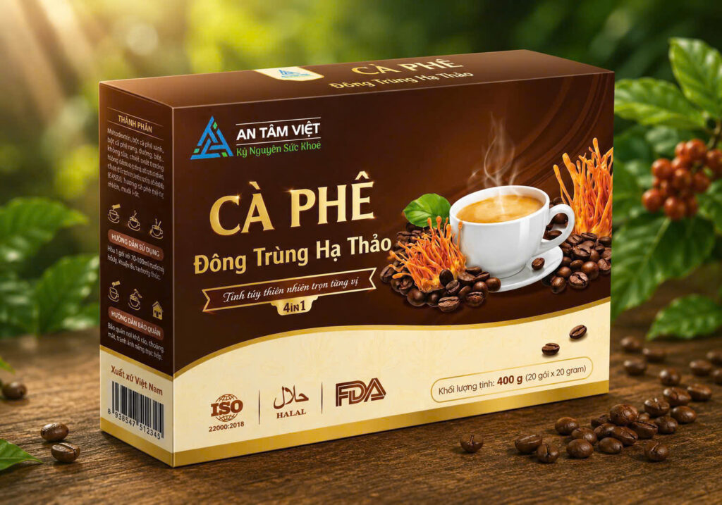 CÀ PHÊ ĐÔNG TRÙNG HẠ THẢO 4 IN 1 - THƯƠNG HIỆU AN TÂM VIỆT